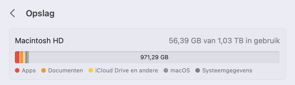 Voorbeeld opslag mac